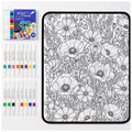 Blumenwiese – Kreativ-Maldecke mit 24 Markern