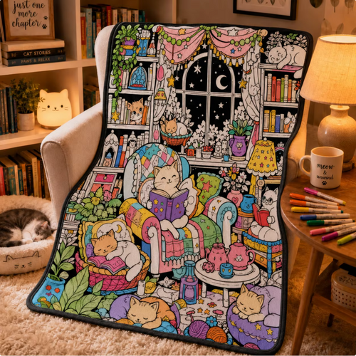 Katzen-Leseecke Maldecke als gemütliche Decke im Lesesessel