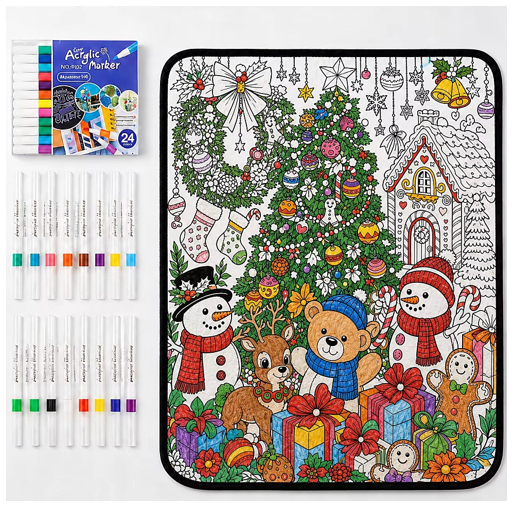 Weihnachtszauber – Kreativ-Maldecke mit 24 Markern